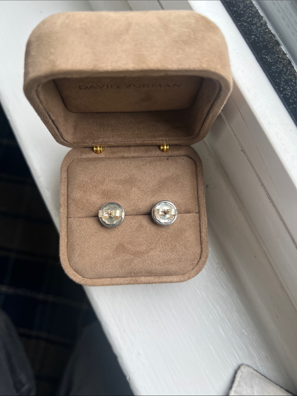David Yurman Sterling Silver & 14K Gold Cable Dome "Cookie" Stud Earrings - Picture 4 of 6